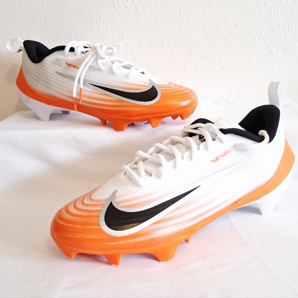 Nike Vapor Speed 3 White Orange Football Cleats - Picture 7 of 11